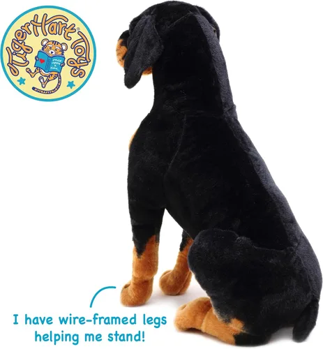 Vista 5 de TigerHart Robbie The Rottweiler - Perro de peluche de 26 pulgadas de alto