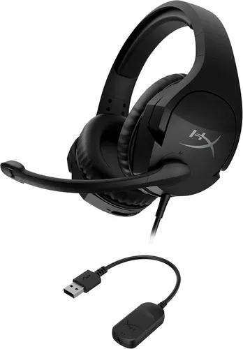 Vista 12 de HyperX Cloud Stinger S - Auriculares para juegos, para PC, sonido envolvente virtual 7.1, ligeros, espuma viscoelástica, cuero sintético suave