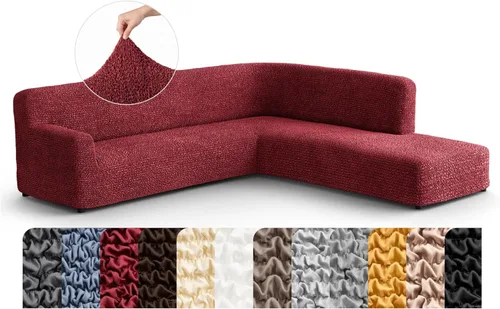 Vista 16 de PAULATO BY GA.I.CO. Funda de sofá modular, funda para sofá chaise longue en forma de L, fundas lavables para sofá esquinero, funda elástica de Gris