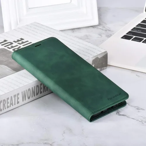 Vista 7 de QLTYPRI Funda tipo cartera para Samsung Galaxy S20 FE, 3 tarjeteros, color verde Funda de piel sintética de alta calidad, cierre magnético