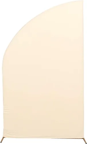 Vista 194 de Efavormart - Juego de 4 fundas de elastano beige para arco de media luna, fundas de telón de fondo Chiara de 2.5 pies a 7 pies para escenarios