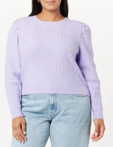 Vista 5 de The Drop Suéter de punto trenzado con mangas abullonadas Gloria para mujer