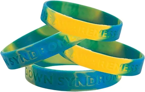 Vista 3 de Fun Express - Pulsera de silicona Down Synd Awareness - Joyas - Pulseras - Pulseras de goma - 12 piezas