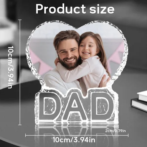Vista 2 de Foto de cristal 3D personalizada, marco de fotos personalizado con luz nocturna de cristal 3D, el mejor regalo para parejas, amor, mujeres, hombres