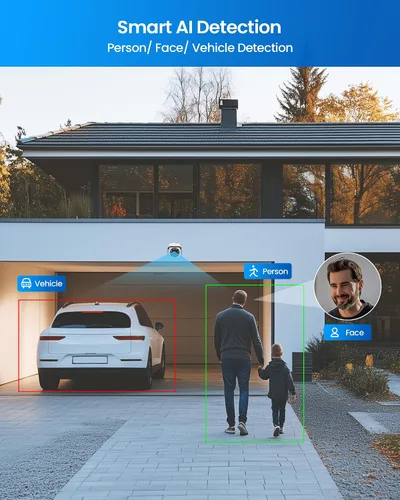 Vista 4 de ZOSI 4K PoE Sistema de cámaras de seguridad, 4 piezas 8MP Cámaras Bullet para interior y exterior con detección de personas y vehículos, conteo