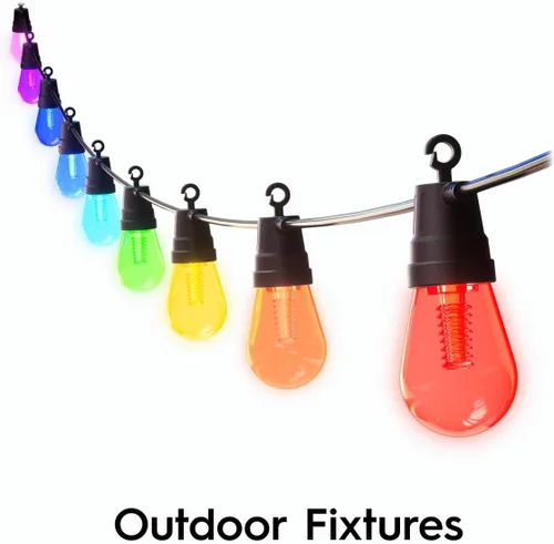 Vista 15 de GE Cync Luces inteligentes para café con efectos dinámicos, luces de cadena para patio que cambian de color, compatibles con Alexa y Google, 48 pies