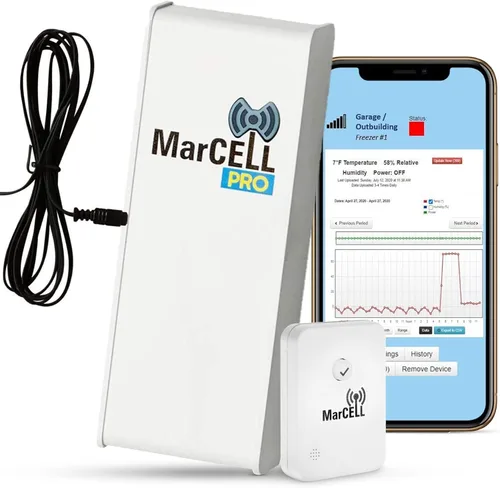 Vista 8 de MarCELL PRO - Monitor remoto de temperatura, humedad y potencia de nivel profesional, no necesita WiFi (utiliza la red de AT&T) - RV, sala de redes