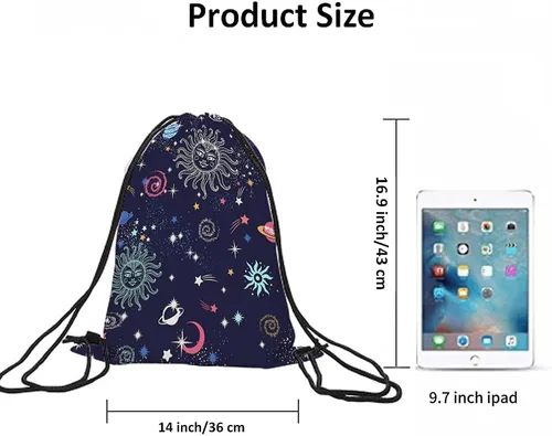 Vista 6 de Beabes Bohemia Retro Rayas Cordón Bolsas Mochila Gimnasio Bolsa con Cordón, Multi-a111, Mochilas de viaje