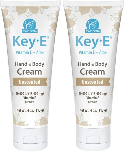 Vista 9 de Carlson - Key-E Crema para manos y cuerpo, vitamina E y aloe orgánico, 20000 UI de vitamina E, sin fragancia, 4 oz