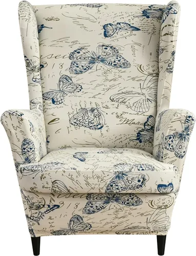 Vista 147 de Eco-Ancheng Funda para silla Wingback, 2 piezas, respaldo de ala, fundas de elastano para sillón con respaldo de ala, fundas para sillón con parte