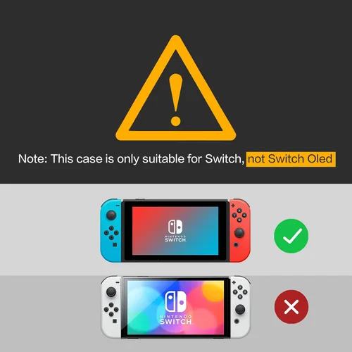 Vista 2 de Switch Clear Case, Dockable Protective Hard Cover Case for Nintendo Switch and Soft TPU Grip Case for Joy-Con with Tempered Glass Screen Protector