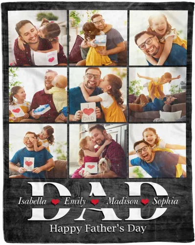 Vista 24 de D-Story Manta de hijo, divertidas mantas personalizadas con fotos, regalo para papá, manta de disfraz, regalo para hija, regalos personalizados