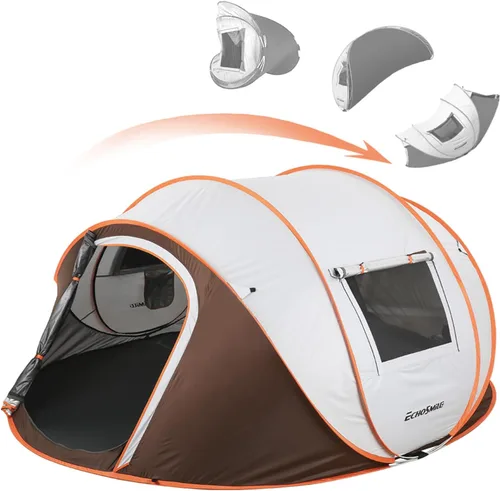 Vista 19 de EchoSmile Tienda de campaña desplegable para 2/4/6 personas, fácil instalación, cúpula resistente al agua, portátil con bolsa de transporte Negro