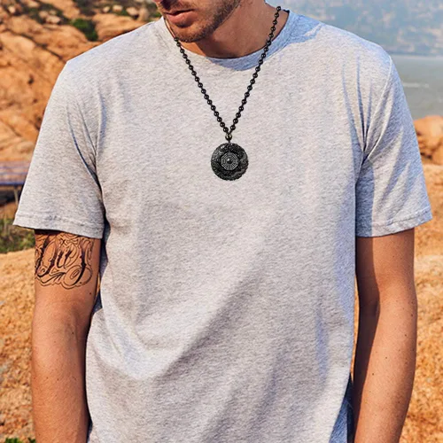 Vista 6 de Collar de obsidiana negra con dije de protección de amuleto de la suerte con cadena de cuentas extendida, piedra de cristal curativa, collares