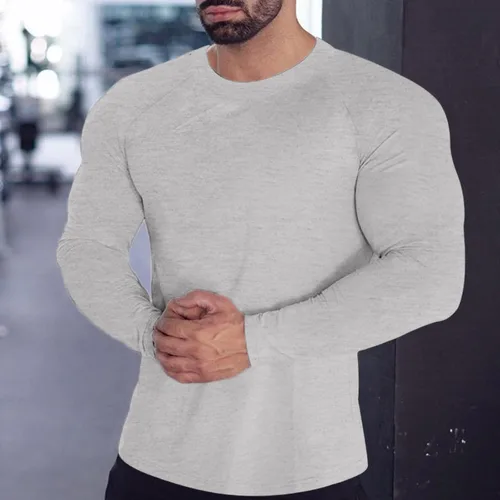 Vista 56 de Camisas de compresión atléticas de manga larga para hombre, capa base, camisa de entrenamiento atlético, camisas de compresión, camisetas deportivas