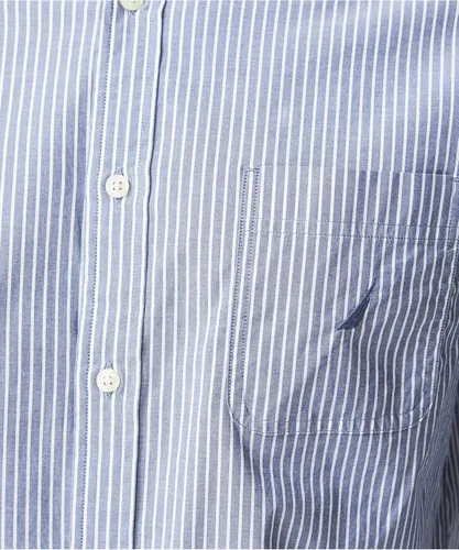 Vista 5 de Nautica - Camisa clásica para hombre, manga larga, con botones y elástica
