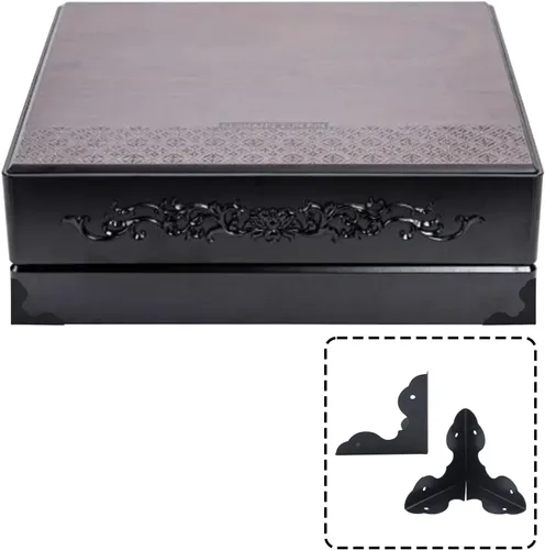 Vista 4 de Antrader 24 piezas de caja de esquinas triangulares de metal protector de esquina de gabinete protector de seguridad para decoración de muebles