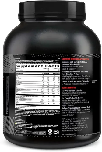 Vista 2 de Proteína en polvo GNC AMP Wheybolic clínicamente probada, 40g de proteína de suero, BCAA, Leucina, aumenta la fuerza muscular, construcción