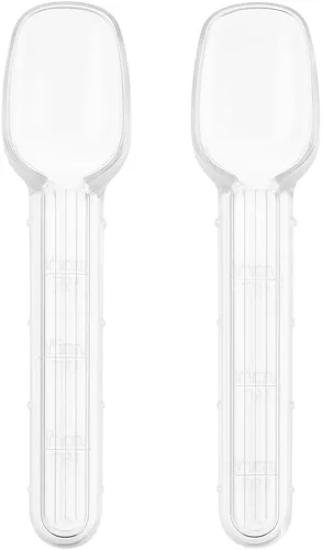 Vista 2 de Cuchara dosificadora de medicina líquida calibrada, paquete de 2 – 10 mL / 2 cucharaditas – Mediciones fáciles de leer sin BPA