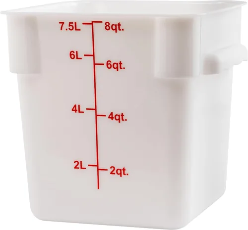 Vista 12 de Winco Contenedor de plástico cuadrado blanco de 22 cuartos