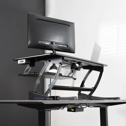 Vista 7 de VIVO 42 pulgadas Convertidor de escritorio de pie ajustable en altura, serie VE, convertidor de mesa para sentarse y estar de pie, compatible