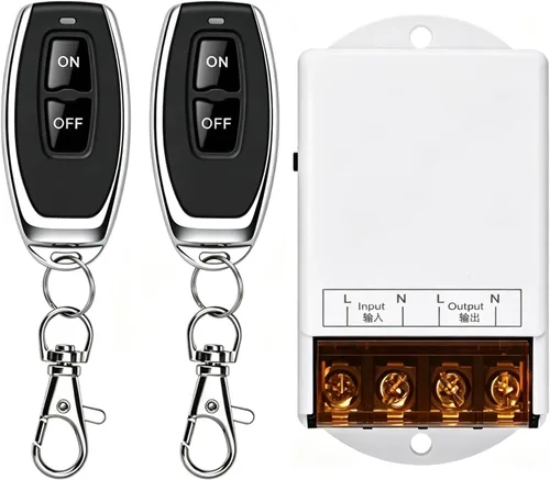 Vista 7 de Interruptor remoto inalámbrico, 110 V/120 V/240 V/30 A Relé Interruptor RF inalámbrico para electrodomésticos, bomba, luces de techo y equipos Negro