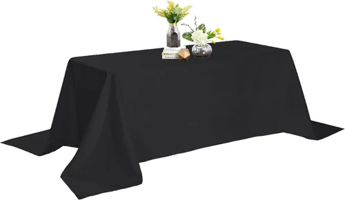 Vista 75 de Mantel de poliéster lavable de 132 pulgadas, resistente a las manchas y a las arrugas, mantel decorativo para mesa de comedor, fiestas de bufé