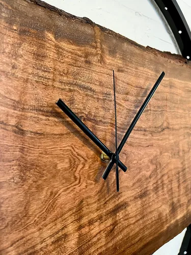 Vista 3 de 22" Live Edge Clock Large Wall Clock for Entryway Fireplace Mantel Decoration Bedroom Wall Clock