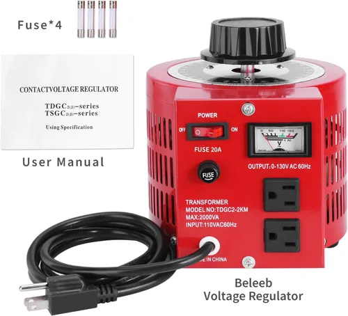 Vista 8 de Fuente de alimentación auto del regulador de voltaje de CA del transformador variable de 20 amperios, 2000VA máximo, 0 ~ 130 voltios de salida