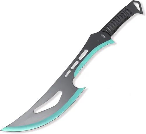 Vista 5 de Espada Ninja de acero inoxidable con vaina, cuchillo táctico de artes marciales para exteriores Rojo