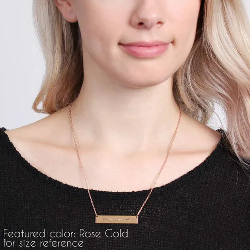 Vista 2 de RIAH FASHION Collar de barra con dije de mensaje positivo inspirador Placa de letras grabada delicada cadena Be Brave, Follow Your Heart, Love
