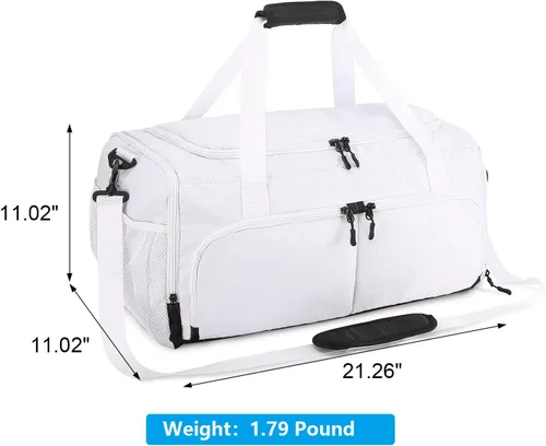 Vista 3 de Sucipi Bolsa de gimnasio para hombres y mujeres, bolsas de viaje pequeñas con compartimento para zapatos y bolsillo húmedo, bolsa ligera de fin
