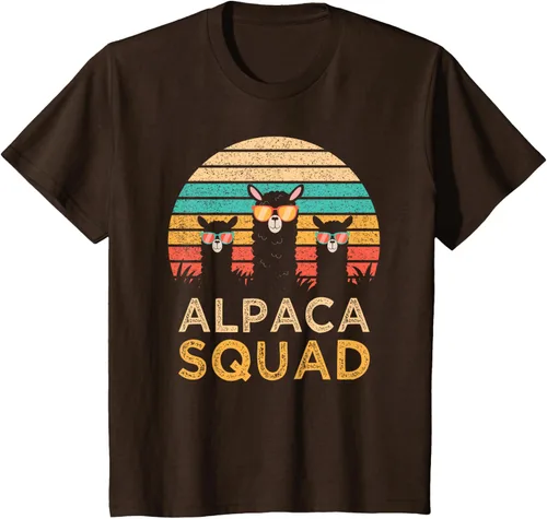 Vista 53 de Divertidas gafas de sol de escuadrón de alpaca Cool Alpacas Vintage Gift T-Shirt, Negro, S