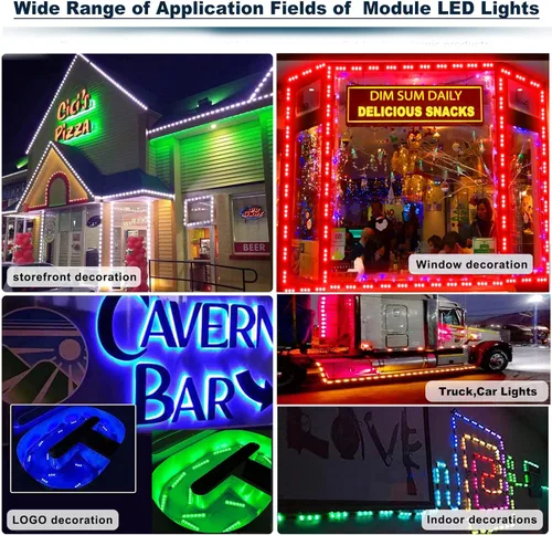 Vista 6 de EAGWELL Luces LED de módulo, 40 pies SMD 5050 Luz de ventana de escaparate impermeable Luces LED de negocios Luz decorativa para tienda Señales