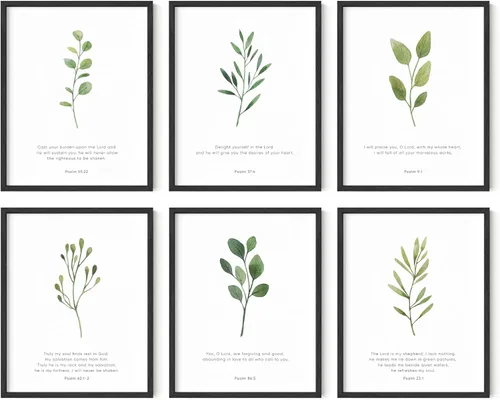 Vista 12 de HAUS AND HUES Decoración de pared con versículos de la Biblia, juego de 6 impresiones de las Escrituras cristianas, arte bíblico inspirador, arte