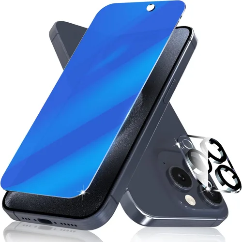 Vista 10 de Protector de pantalla de privacidad para iPhone 13 Pro Max con protector de lente de cámara, protección ocular antiluz azul, vidrio templado 9H