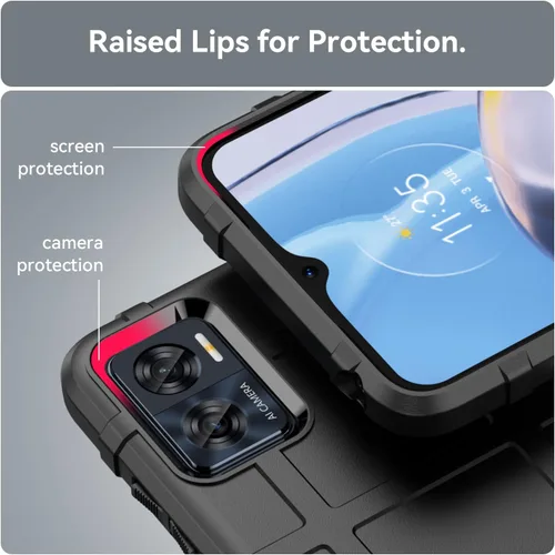 Vista 6 de Funda delgada para Motorola E22, funda protectora resistente con protección de grado militar a prueba de golpes y lente de cámara para Moto E22/Moto