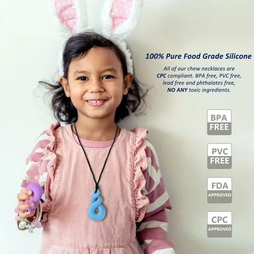 Vista 4 de Collar masticable, juguetes sensoriales para niños con autismo, paquete de 10
