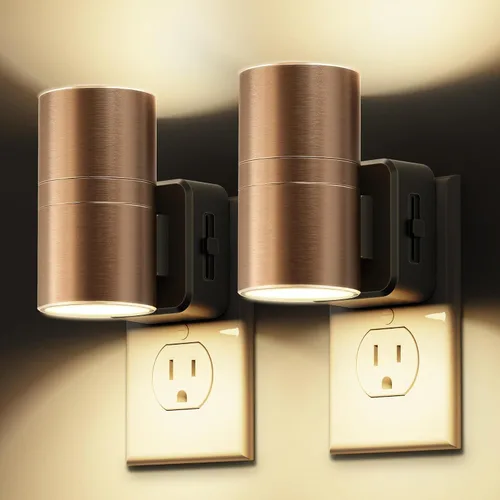 Vista 55 de L LOHAS LED Las luces nocturnas se enchufan a la pared, luz nocturna con Anillo de oro-3CCT