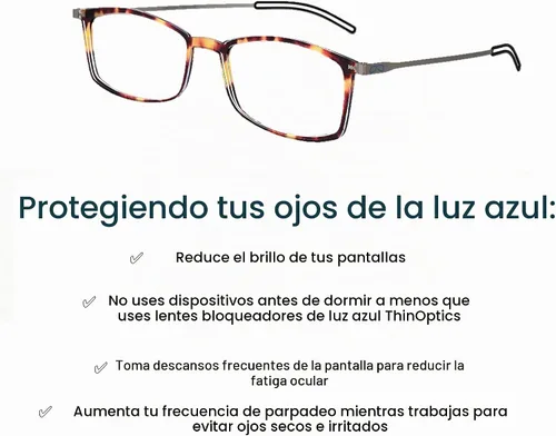 Vista 10 de ThinOptics Frontpage - Gafas de lectura para computadora con bloqueo de luz azul y funda de aluminio Milano, Rectángulo/tortuga