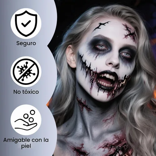 Vista 2 de YBUETE Kit de pintura facial a base de aceite negro, blanco y gris para gris+negro+blanco