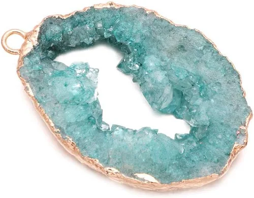 Vista 4 de 5 dijes naturales de ágata irregular, geoda, cuarzo, cristal druzy, colgante para collares, fabricación de joyas