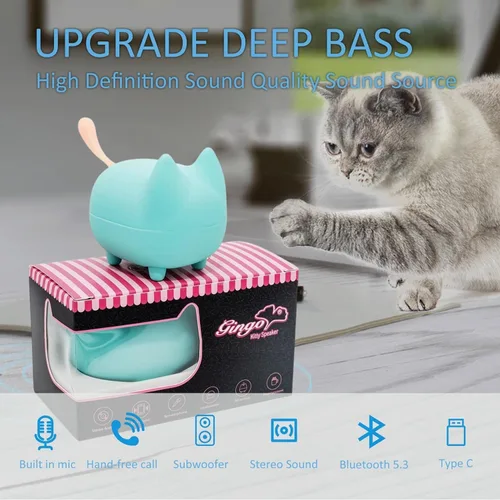 Vista 6 de gingo Altavoz Bluetooth portátil, mini altavoces inalámbricos con claridad estéreo, emparejamiento TWS, micrófono integrado, súper graves, tiempo