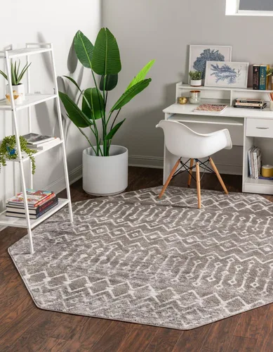 Vista 33 de Unique Loom Bohemian Trellis Collection - Alfombra rectangular de 2 x 3 pies 1 pulgada, color rosa polvoriento/marfil