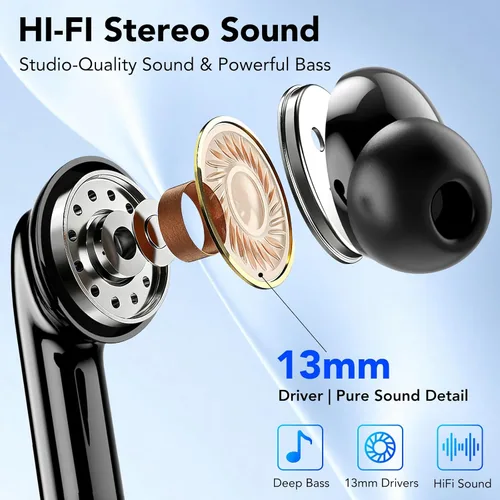 Vista 11 de Auriculares de traducción AI en tiempo real, 134 idiomas Traductor Negro