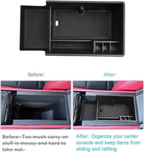 Vista 2 de CDEFG Bandeja organizadora de consola central para Chevy Blazer EV 2024 2025, compatible con Chevrolet Blazer EV RS LT 2024 2025, accesorios
