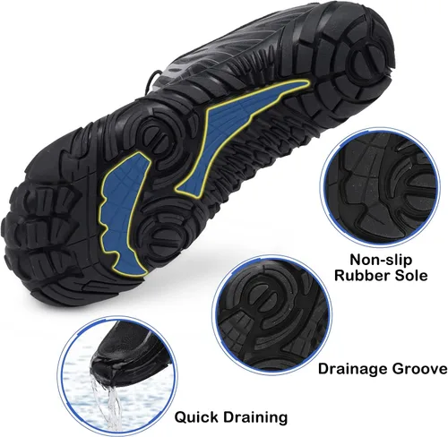 Vista 5 de Scurtain Unisex Mens Womens Athletic Hiking Water Shoes Quick Dry Barefoot Aqua Shoes Swim Shoes Beach Shoes with Drainage