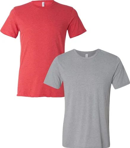 Vista 71 de Bella Canvas 3413c para hombre (1) Triblend verde + (1) Triblend rojo