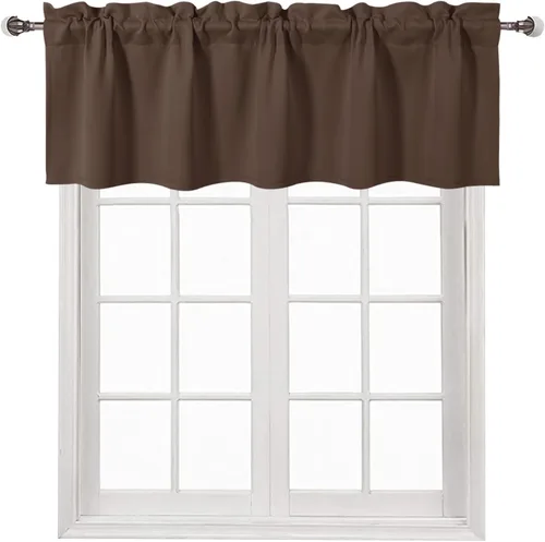Vista 66 de DWCN Cenefa para ventana de cocina, con bolsillo para barra, para ventana, sala de estar/sótano, 36 x 16 pulgadas de largo, 1 panel, beige