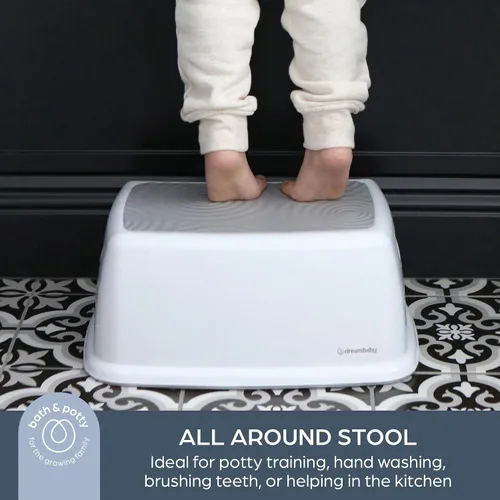 Vista 2 de Dreambaby Taburete para niños y adultos, ayuda de entrenamiento con escalones antideslizantes de agarre seguro, soporta hasta 320 libras para niños
